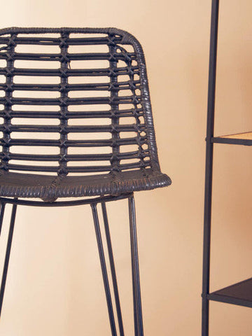 Lagom Black Natural Rattan Bar Chair