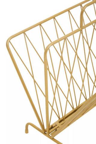 Avento Gold Finish Two Pocket Magazine Rack