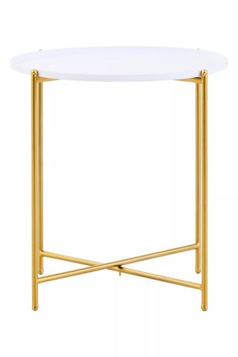 Trosa White and Gold Side Table