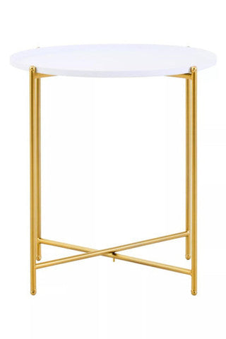 Trosa White and Gold Side Table