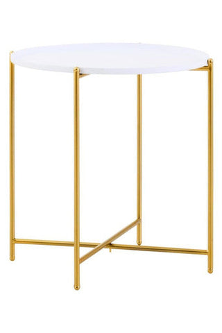 Trosa White and Gold Side Table