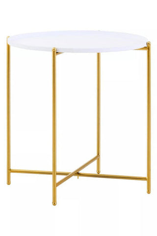 Trosa White and Gold Side Table