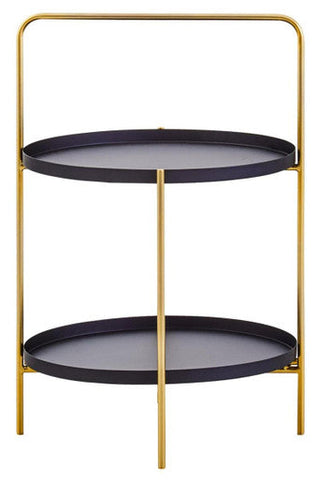 Trosa Two Tier Black And Gold Side Table