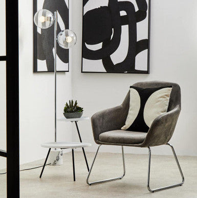 Trosa Two Tie White and Black Side Table