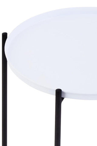 Trosa Side Table With Round White Top