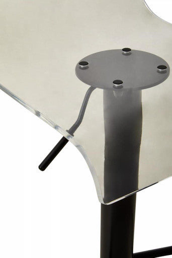 Baina Clear Acrylic Seat Bar Stool With Black Base