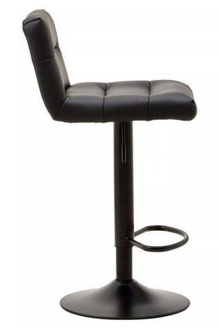 Baina Black Leather Effect Bar Stool