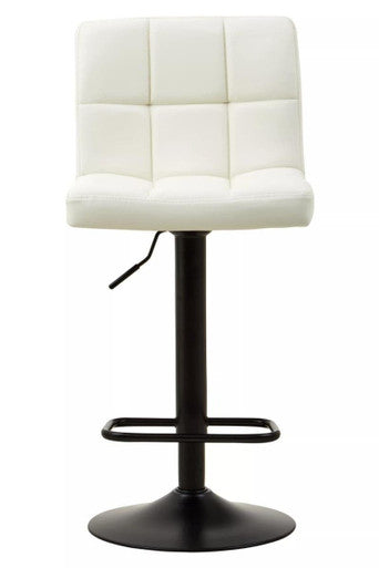 Baina White Faux Leather Bar Chair