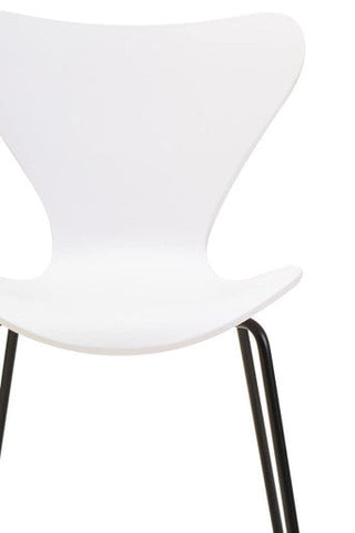 Laila White Seat and Black Legs Dining Chair
