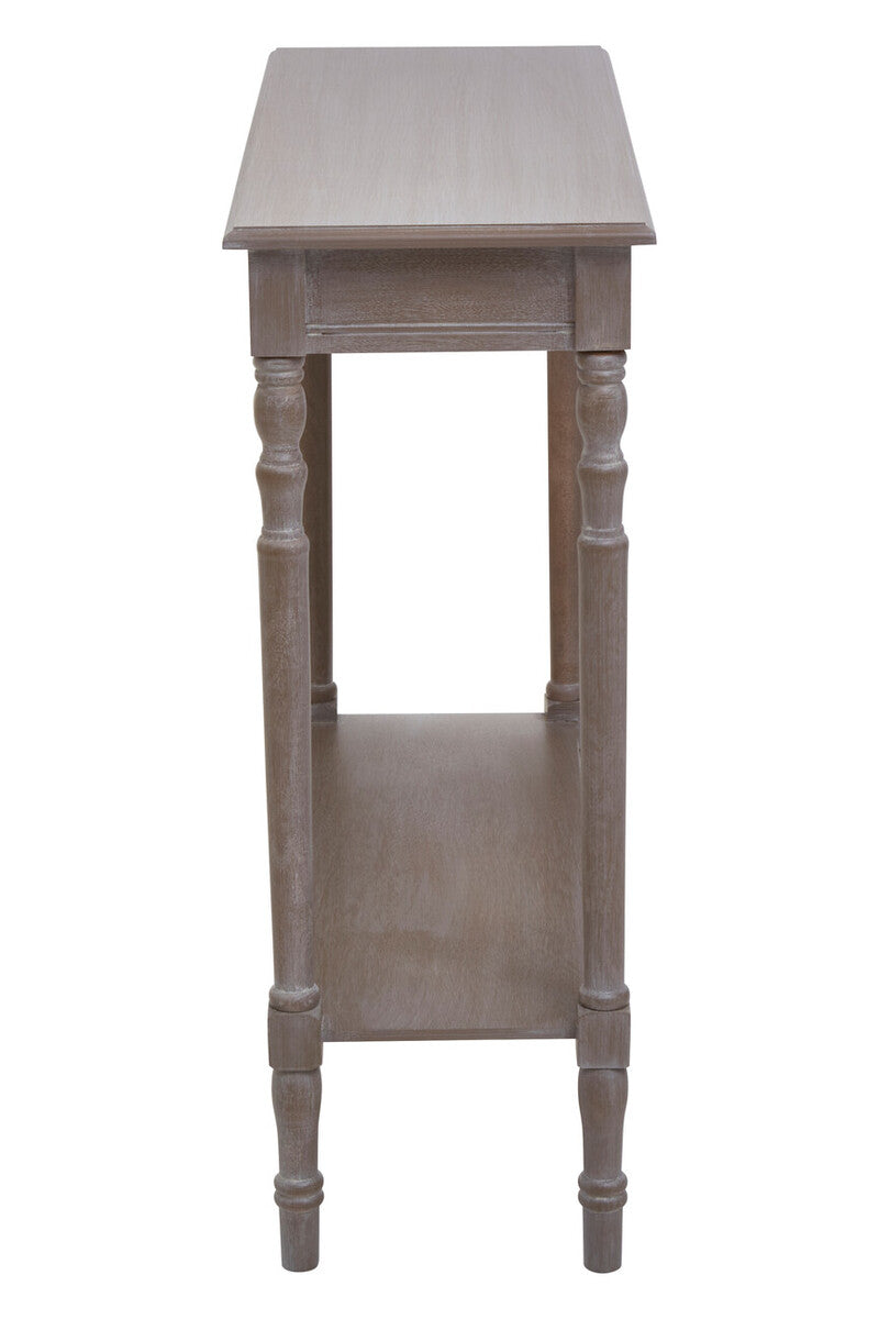 Heritage Console Table with Pine Wood Grey Washed Finish