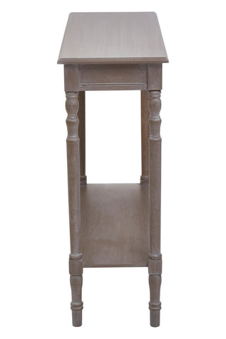 Heritage Console Table with Pine Wood Grey Washed Finish