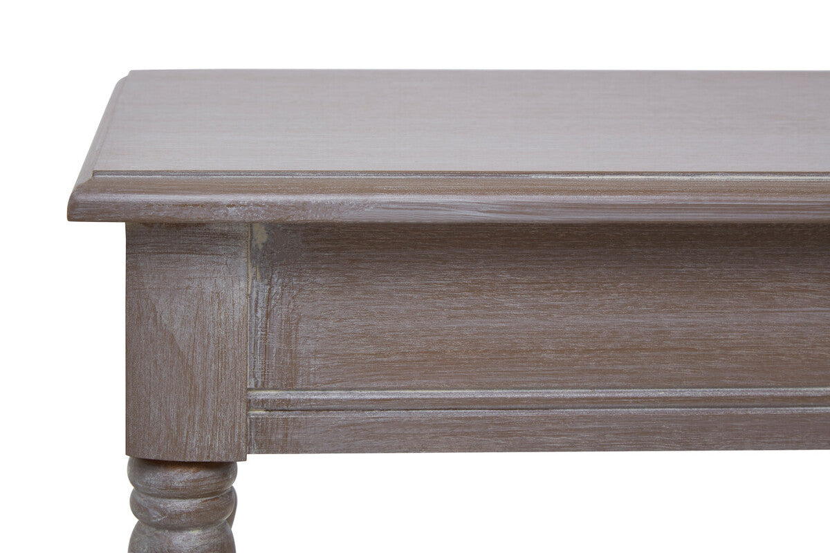 Heritage Console Table with Pine Wood Grey Washed Finish