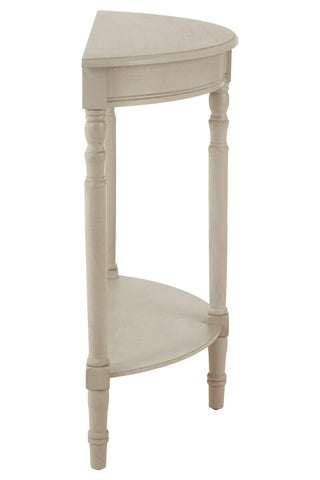 Heritage Putty Pine Wood Half Moon Console Table