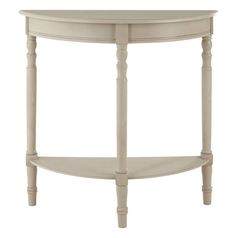 Heritage Putty Pine Wood Half Moon Console Table