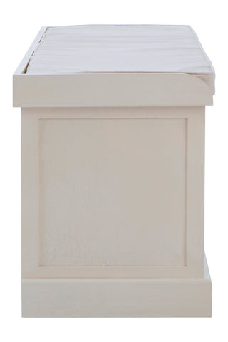 Heritage Antique White Three Drawer Storage Bench with Cushion