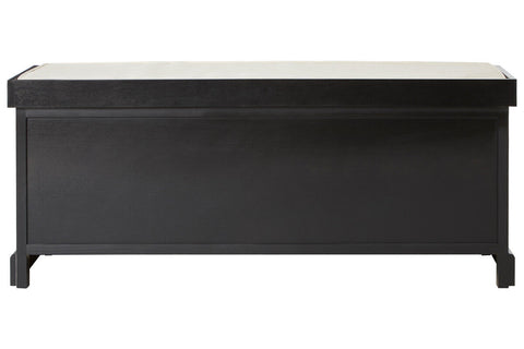 Heritage Black Three Drawer Storage Bench with Cushion