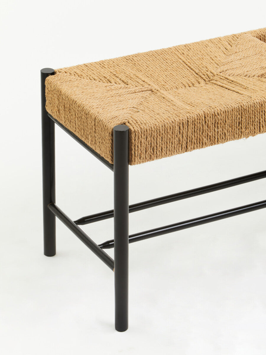 Bandar Natural Rope and Black Wood Large Bench