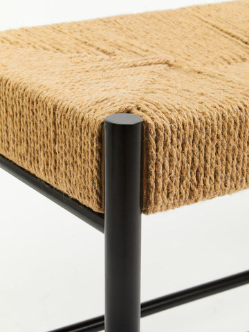 Bandar Natural Rope and Black Wood Large Bench