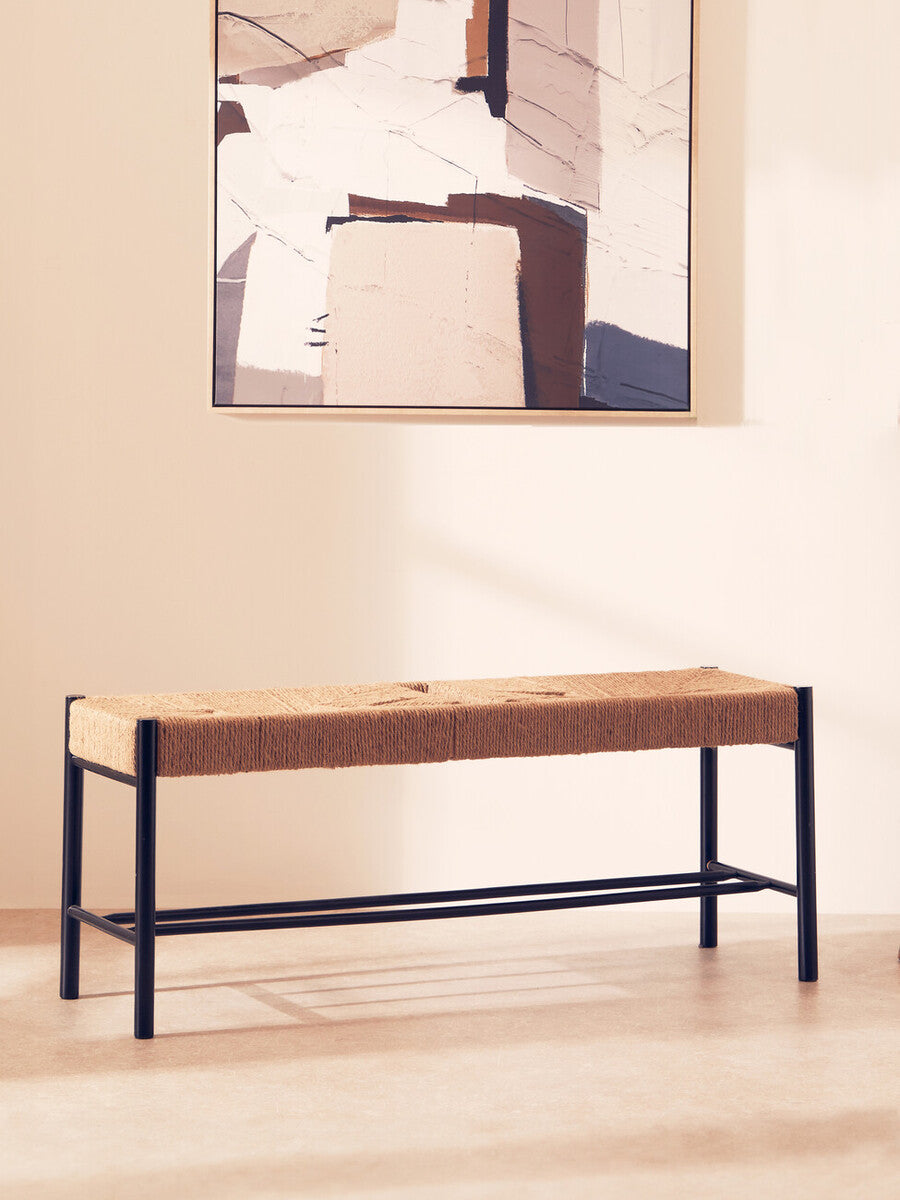 Bandar Natural Rope and Black Wood Large Bench