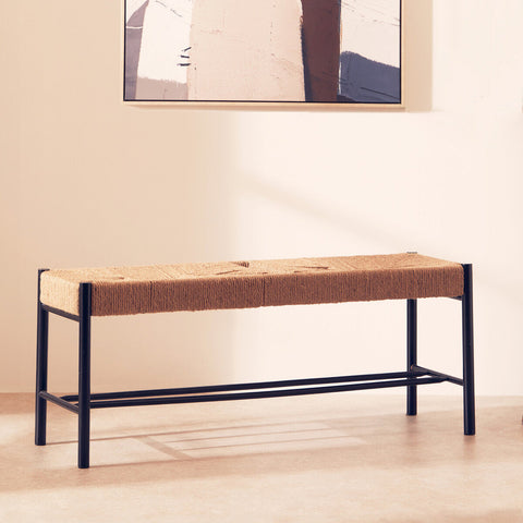 Bandar Natural Rope and Black Wood Large Bench