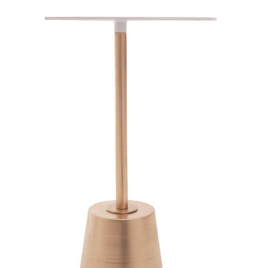 Avola White Marble Effect Top Gold Base Side Table