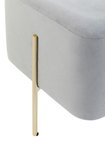 Hayes SquareÂ Grey Velvet Stool