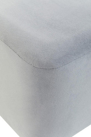 Hayes SquareÂ Grey Velvet Stool