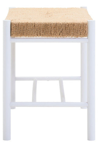 Bandar Small Natural Rope and White Wood Bench