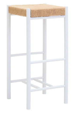 Bandar Natural Rope and White Bar Stool