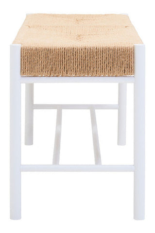 Bandar Large Natural Rope and White Wood Bench