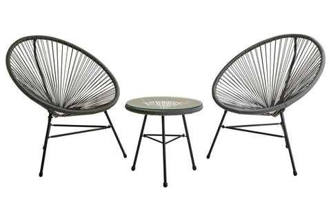 Miami Grey 3 Piece Rattan Patio Set