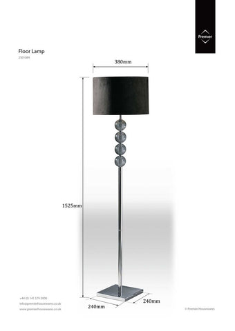 Mistro Black Suede Effect Shade Floor Lamp