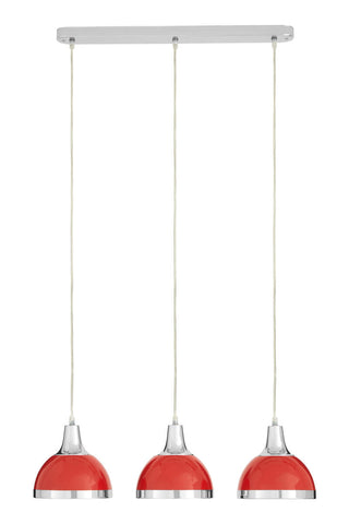 Jasper Red Shade And Chrome Pendant Light