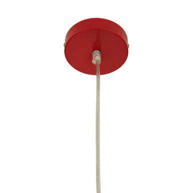 Jasper Red Finish Pendant Light With Chrome Detail