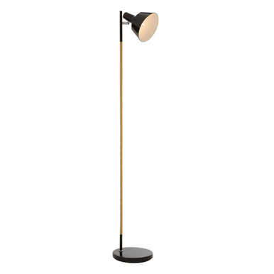 Bryant Black Metal and Wood Floor Lamp
