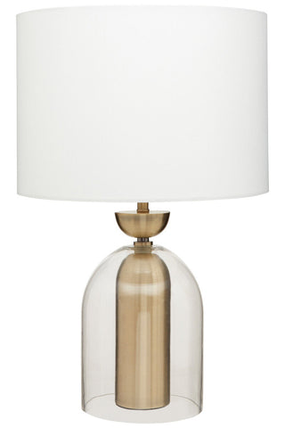 Sellis Clear Glass And Brass Finish Metal Table Lamp