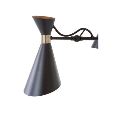 Linox 3 Shade Black And Gold Bent Arm Pendant