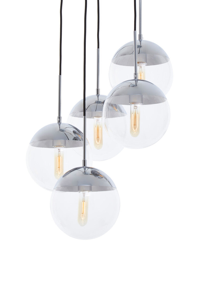 Revive Chrome Finish Five Pendant Lights