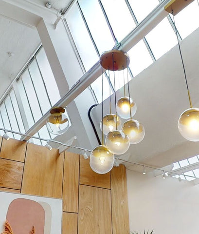 Revive Gold Finish Five Pendant Lights