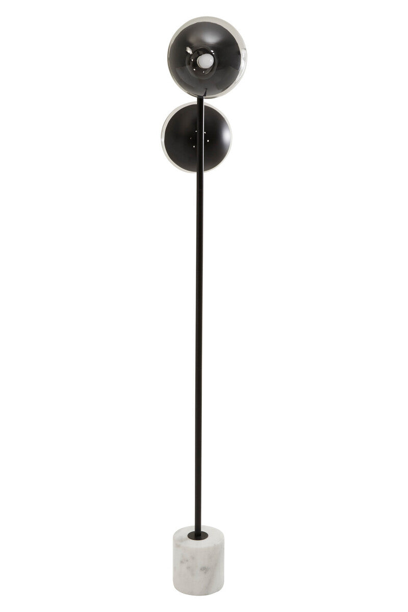 Revive Two Light Black Floor Lamp With Marble Base
