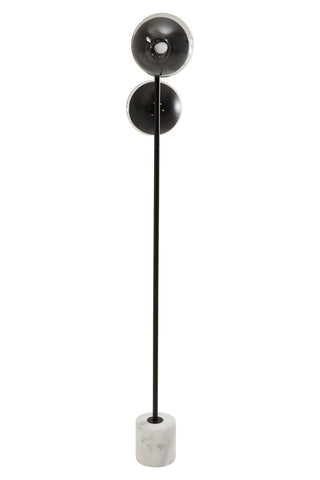 Revive Two Light Black Floor Lamp With Marble Base