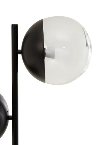 Revive Two Light Black Floor Lamp With Marble Base
