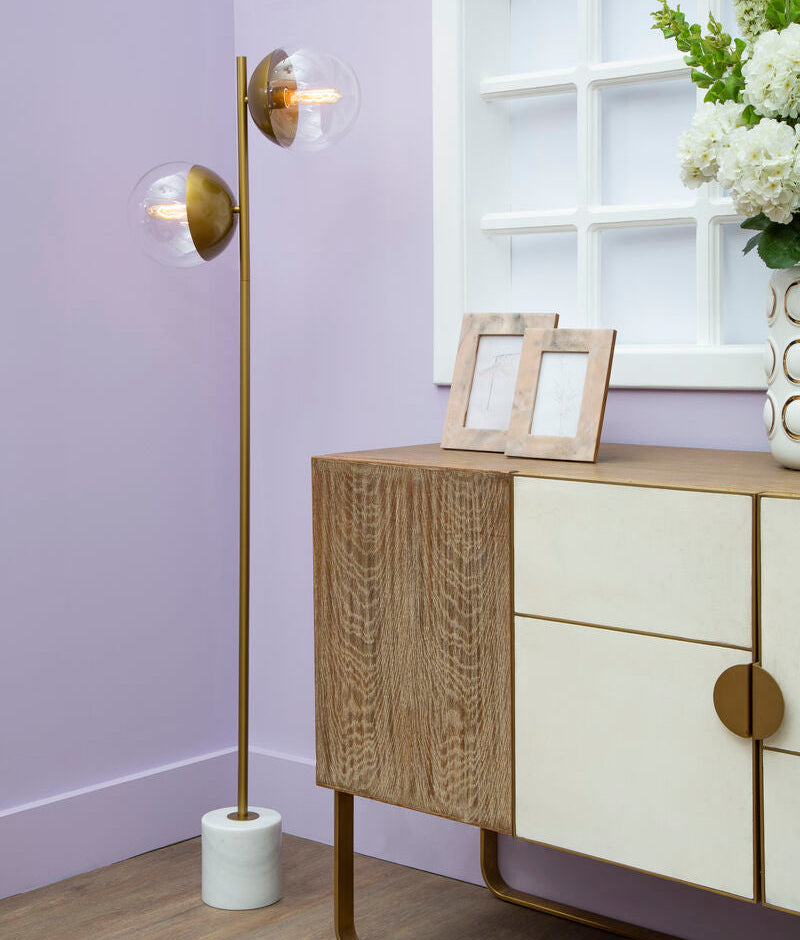 Revive Two Light Gold Finish Floor Lamp