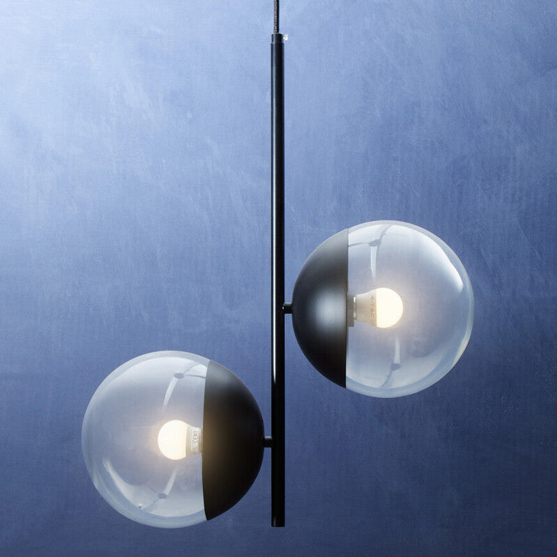 Revive Black Finish 2 Bulb Pendant Light