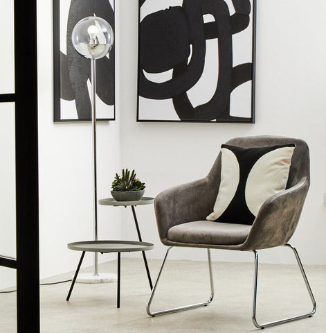 Revive Chrome Finish Metal Floor Lamp