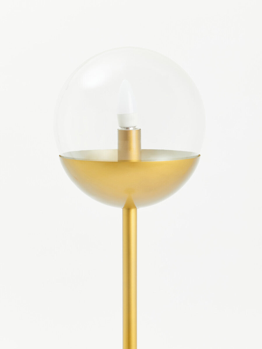 Revive Gold Finish Metal Floor Lamp with White Marble Base