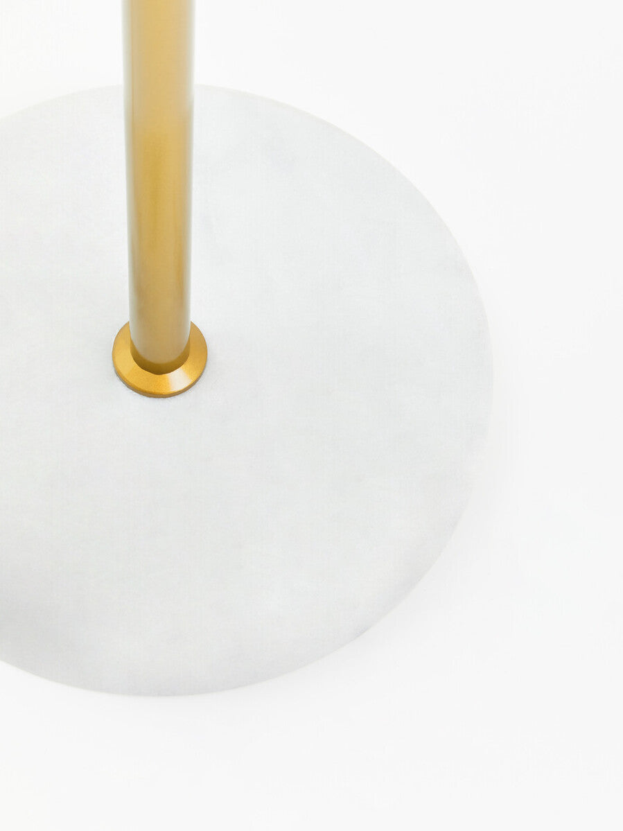 Revive Gold Finish Metal Floor Lamp with White Marble Base