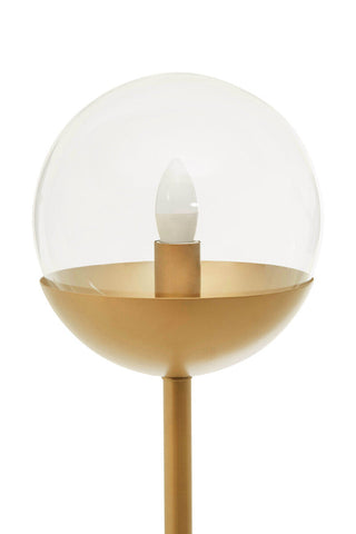 Revive Gold Finish Metal Floor Lamp with White Marble Base