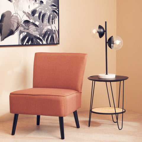 Revive Two Light Black Metal and Marble Table Lamp