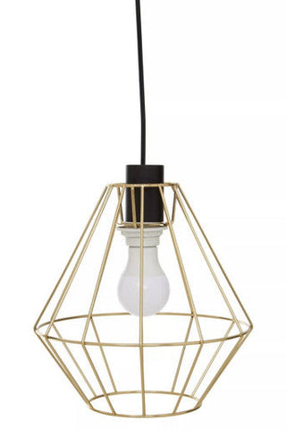 Wyra Champagne Gold Cage Pendant Light